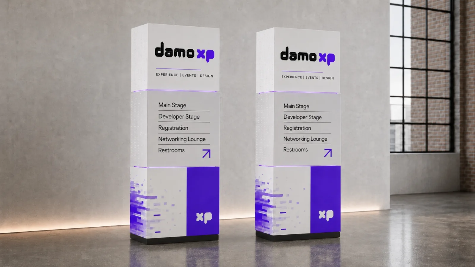 DamoXP directional signage kiosks
